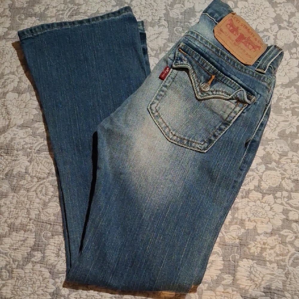 Levi's Faded Blue Slouch Flare Jeans